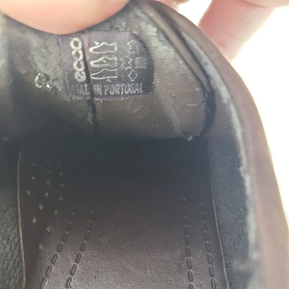 Ecco Women's 39/ 8-8.5 Brown Nubuck Leather Comfort Casual Lace Up Sneaker Shoes - Picture 12 of 14